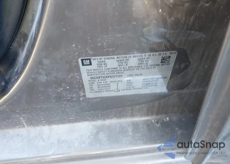 2015 Chevrolet Silverado 1500 High Country z USA, uszkodzony, nr VIN 3GCUKTEC6FG377131